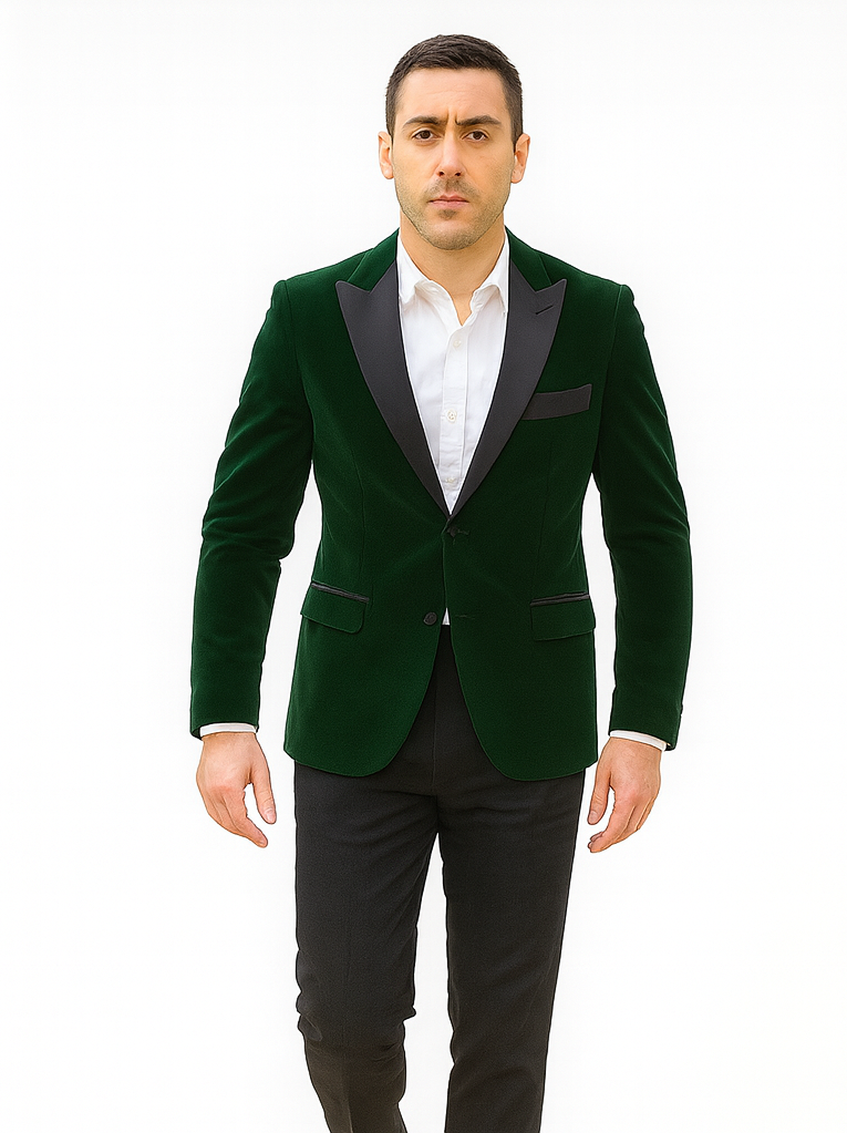 Mens Velvet Blazer - Velvet Jacket Big and Tall Mens Tuxedos Velvet Jacket - Big and Tall Dinner Jacket Bowtie Included - For Big Guys