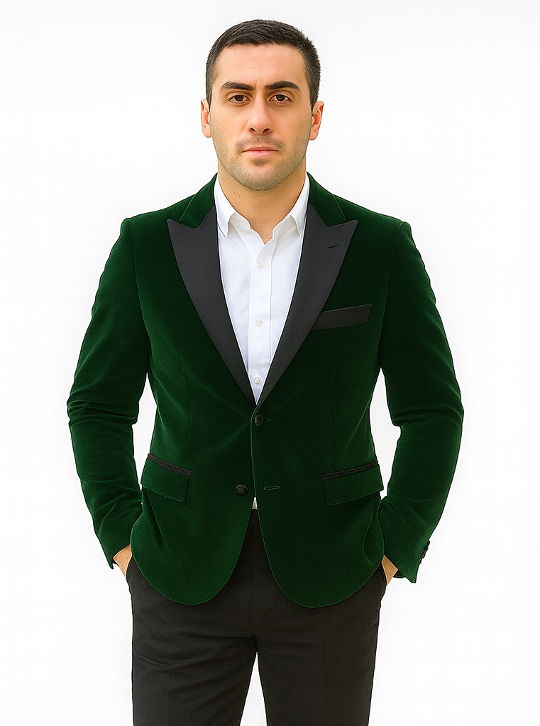 Mens Velvet Blazer - Velvet Jacket Big and Tall Mens Tuxedos Velvet Jacket - Big and Tall Dinner Jacket Bowtie Included - For Big Guys