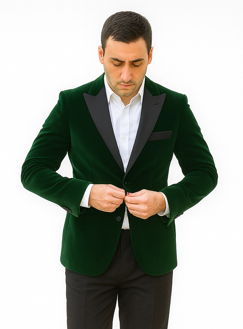 Mens Velvet Blazer - Velvet Jacket Big and Tall Mens Tuxedos Velvet Jacket - Big and Tall Dinner Jacket Bowtie IncludedÂ -Â ForÂ BigÂ Guys