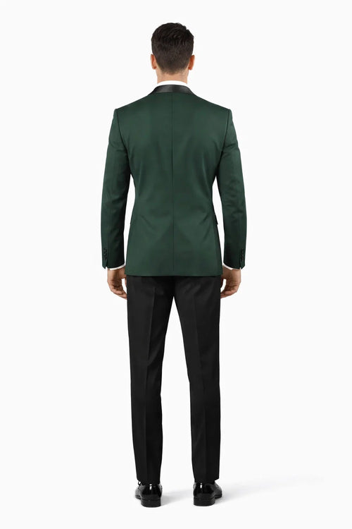 Men's Vested Classic Dinner Jacket Wedding Tuxedo in Hunter Green