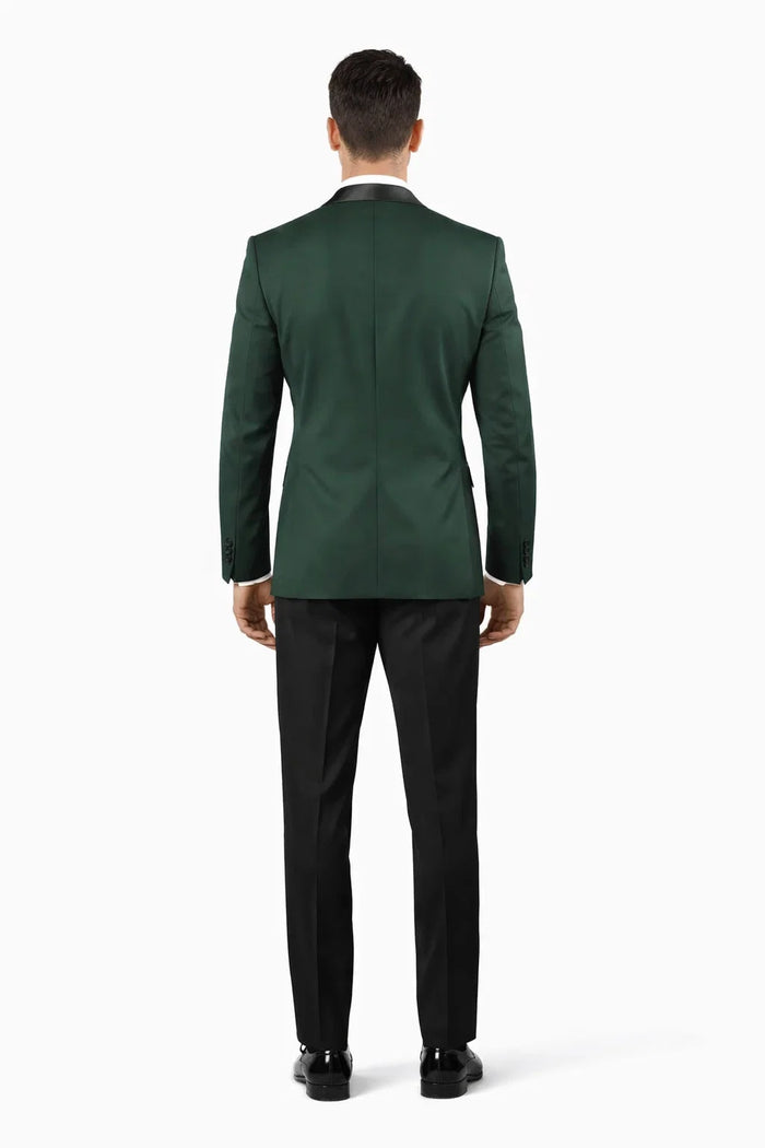 Men's Vested Classic Dinner Jacket Wedding Tuxedo in Hunter Green