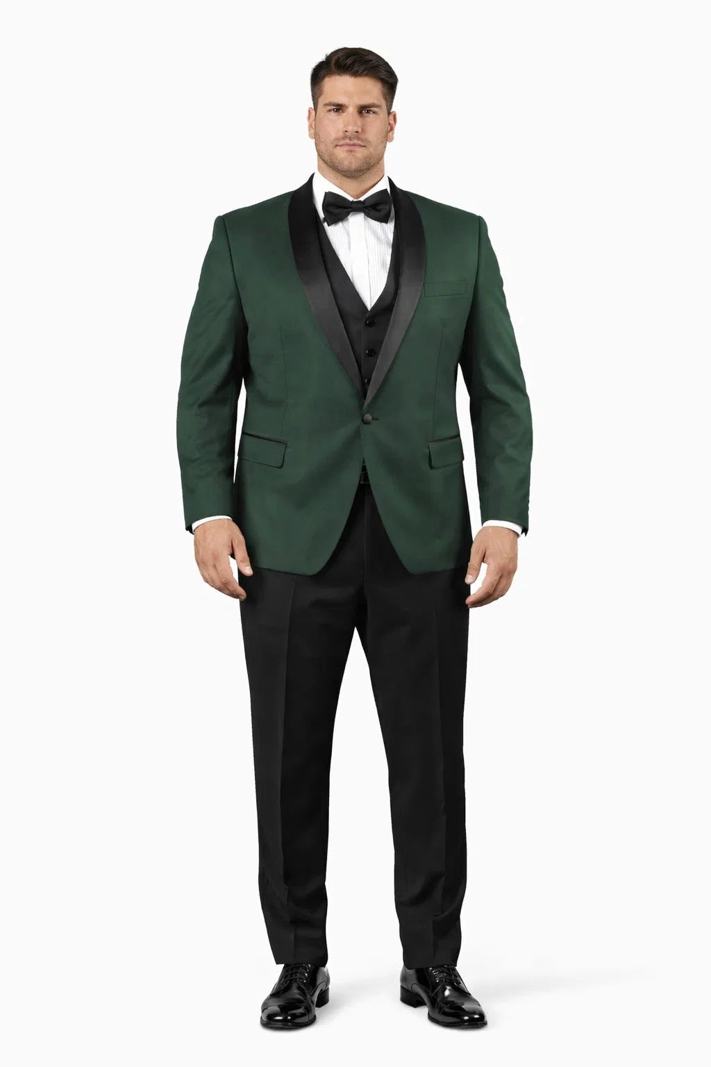 Men's Vested Classic Dinner Jacket Wedding Tuxedo in Hunter Green