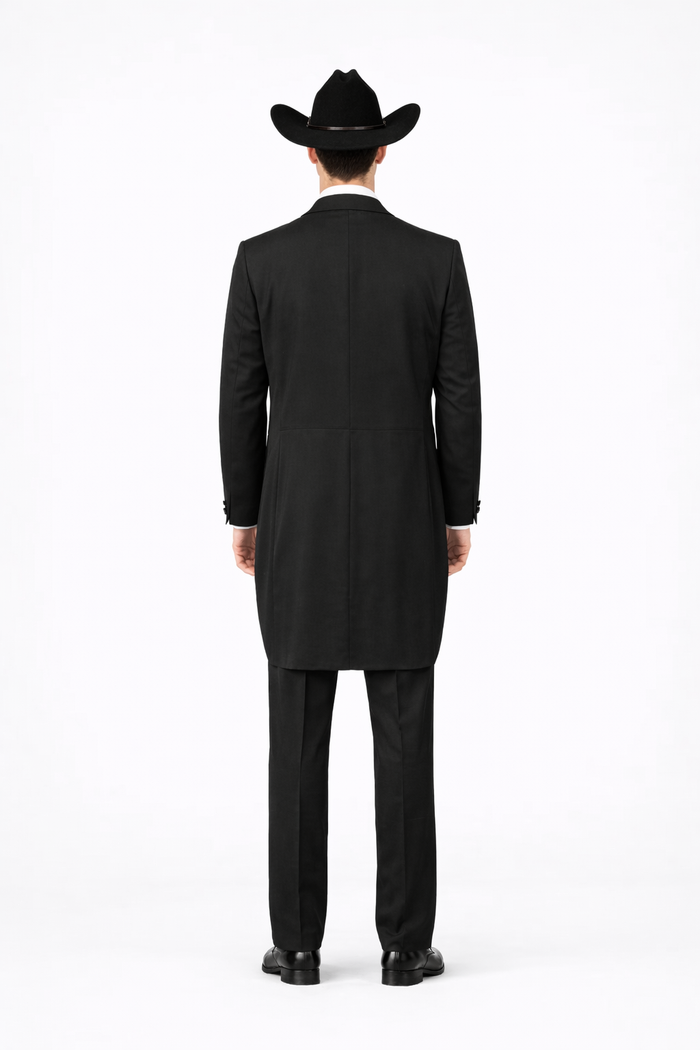 Mens Western Cowboy Tail Tuxedo in Black