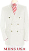 Mens White Double Breasted Blazer - AlbertoNardoniStore