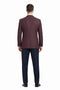 Sacos Para Hombre - Sacos Vaqueros Mens Slim Fit Two Button Wool Sport Coat Blazer in Burgundy & Blue Windowpane Plaid