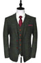 Green Tweed Suit  - Green Herringbone Fabric Winter Suit - Vintage English  Suit