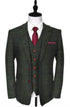 Green Tweed Suit  - Green Herringbone Fabric Winter Suit - Vintage English  Suit