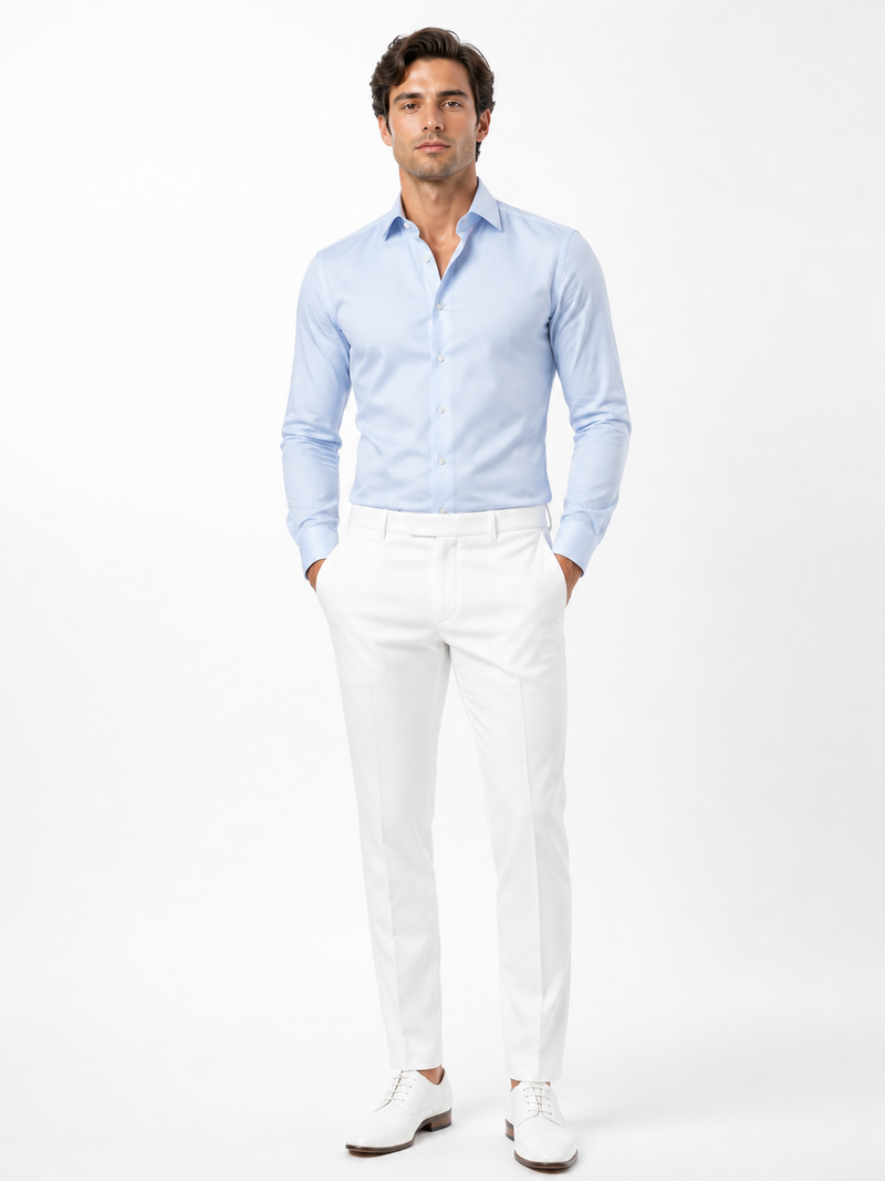 Mens Wrinkle Free French Cuff Dress Shirt Spread Collar Mens Dress Shirt