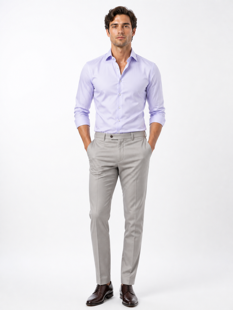Mens Wrinkle Free French Cuff Dress Shirt Spread Collar Mens Dress Shirt