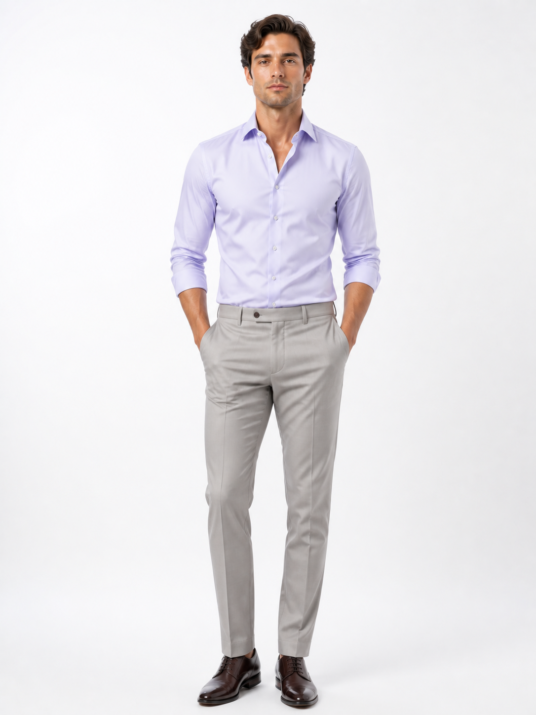 Mens Wrinkle Free French Cuff Dress Shirt Spread Collar Mens Dress Shirt