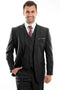Mens Zegarie Brand Men's Designer Two Button Modern Fit Vested Wool Suit in Black