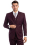 Mens Zegarie Brand Men's Designer Two Button Modern Fit Vested Wool Suit in Burgundy