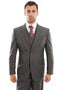 Mens Zegarie Brand Men's Designer Two Button Modern Fit Vested Wool Suit in Charcoal Grey
