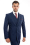 Mens Zegarie Brand Men's Designer Two Button Modern Fit Vested Wool Suit in Indigo Blue
