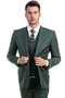 Mens Zegarie Brand Men's Designer Two Button Modern Fit Vested Wool Suit in Olive Green