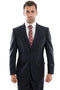 Mens Zegarie Brand Men's Designer Two Button Modern Fit Wool Suit in Navy Blue