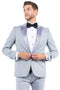 Mens Zegarie Brand Men's Modern Fit One Button Peak Lapel Tuxedo Separates Jacket in Light Grey