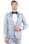 Mens Zegarie Brand Men's Modern Fit One Button Shawl Lapel Tuxedo Separates Jacket in Light Grey