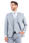 Mens Zegarie Brand Men's One Button Vested Slim Fit Business & Wedding Suit in Light Grey