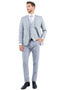 Mens Zegarie Brand Men's One Button Vested Slim Fit Business & Wedding Suit in Light Grey