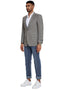 Mens Zegarie Brand Men's Two Button Modern Fit Sport Coat in Tan & Grey Windowpane Plaid
