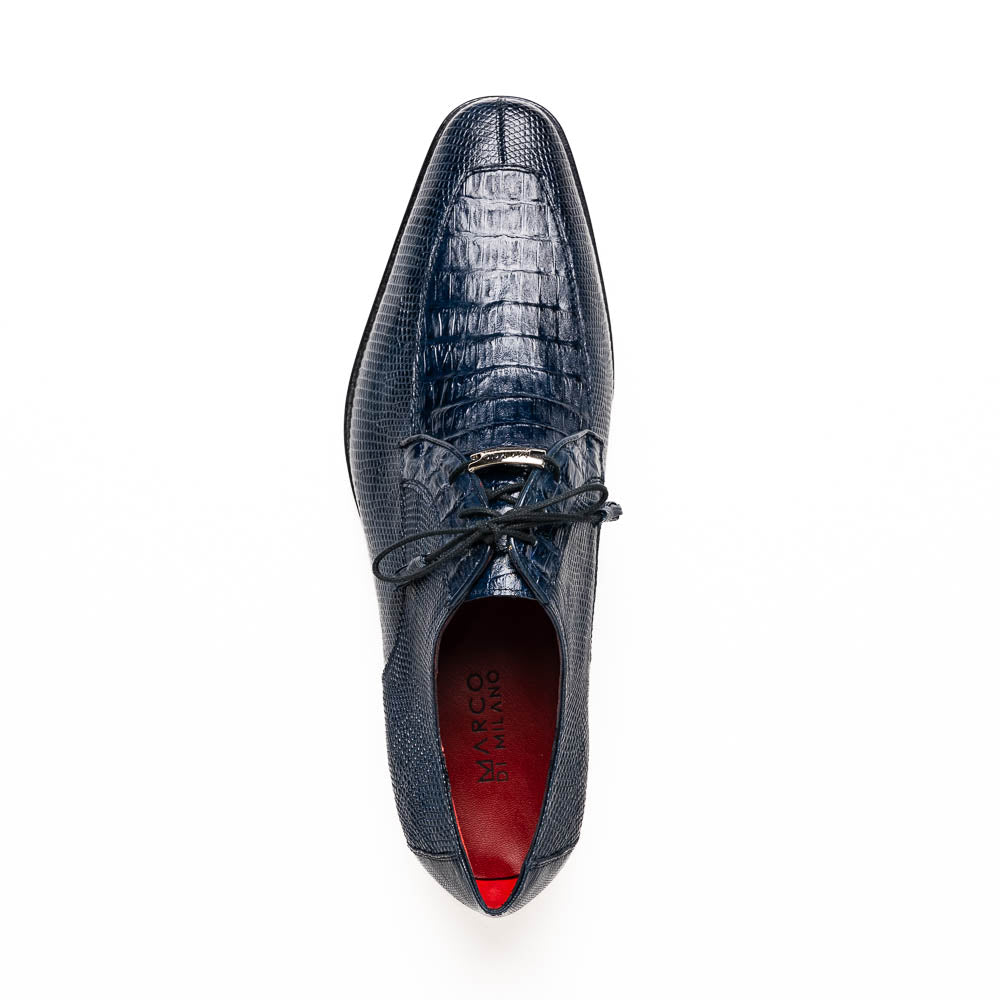 Genuine Caiman & Lizard Navy Shoe