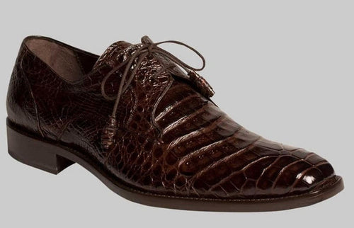 Mezlan Anderson Men's Dark Brown Crocodile Shoes – Handmade Luxury Dress Footwear