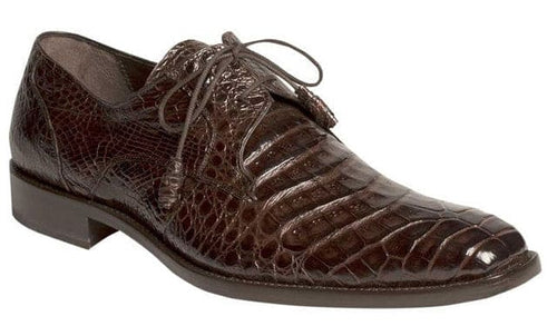 Mezlan Anderson Dark Brown Crocodile Oxford – Luxury Plain Toe J-Toe Dress Shoe