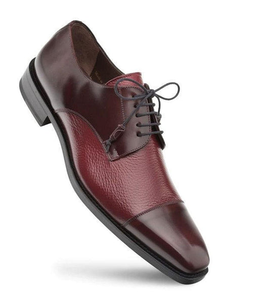 Mezlan Men's Soka Burgundy Cap Toe Oxford – Luxury Designer Dress Shoes