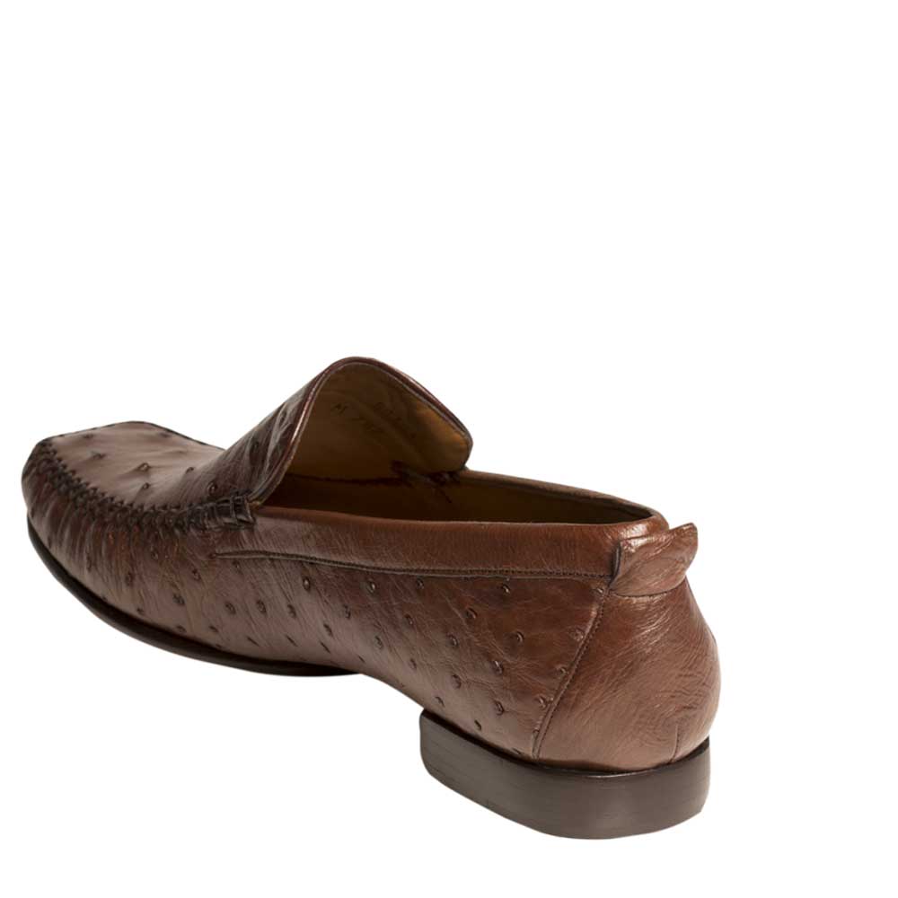 Mezlan Full Quill Ostrich Leather Rollini Loafers 9M‎ Brown Spain Luxury Shoes Mezlan Rollini Men main image 3