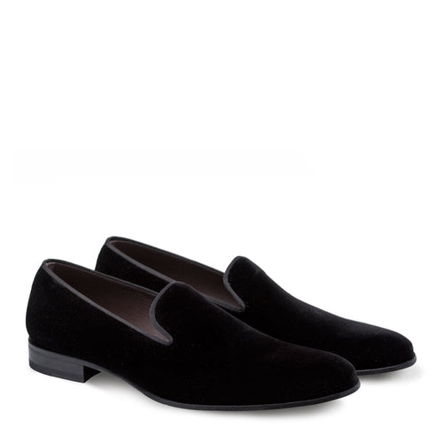 Mezlan Lublin Black Velvet Tuxedo Loafers – Formal Slip-On Dress Shoes (Sizes 9–12 Last Call)