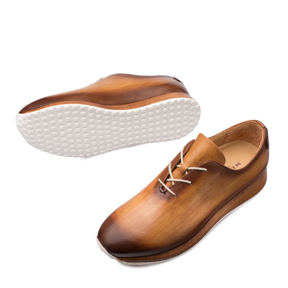 Mezlan Brahman Men’s Cognac Calfskin Dress Sneakers – Hand‑Burnished Luxury Casuals