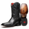 Marco Di Milano Missouri Black Python Square Toe Cowboy Boots