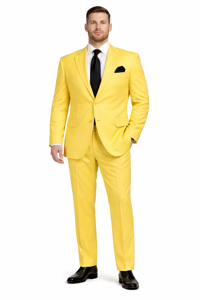 Mix and Match Suits Men's Two Button Yellow Suit Separate Any Size Jacket & Pants