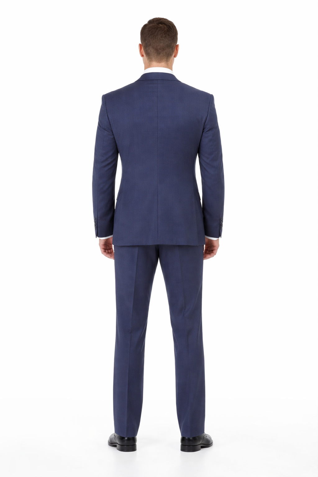 Mix And Match Suits Men's 2 Button Portly Fit Blue Plaid Pattern With Overcheck Suit Executive Fit Suit - Mens Portly Suit