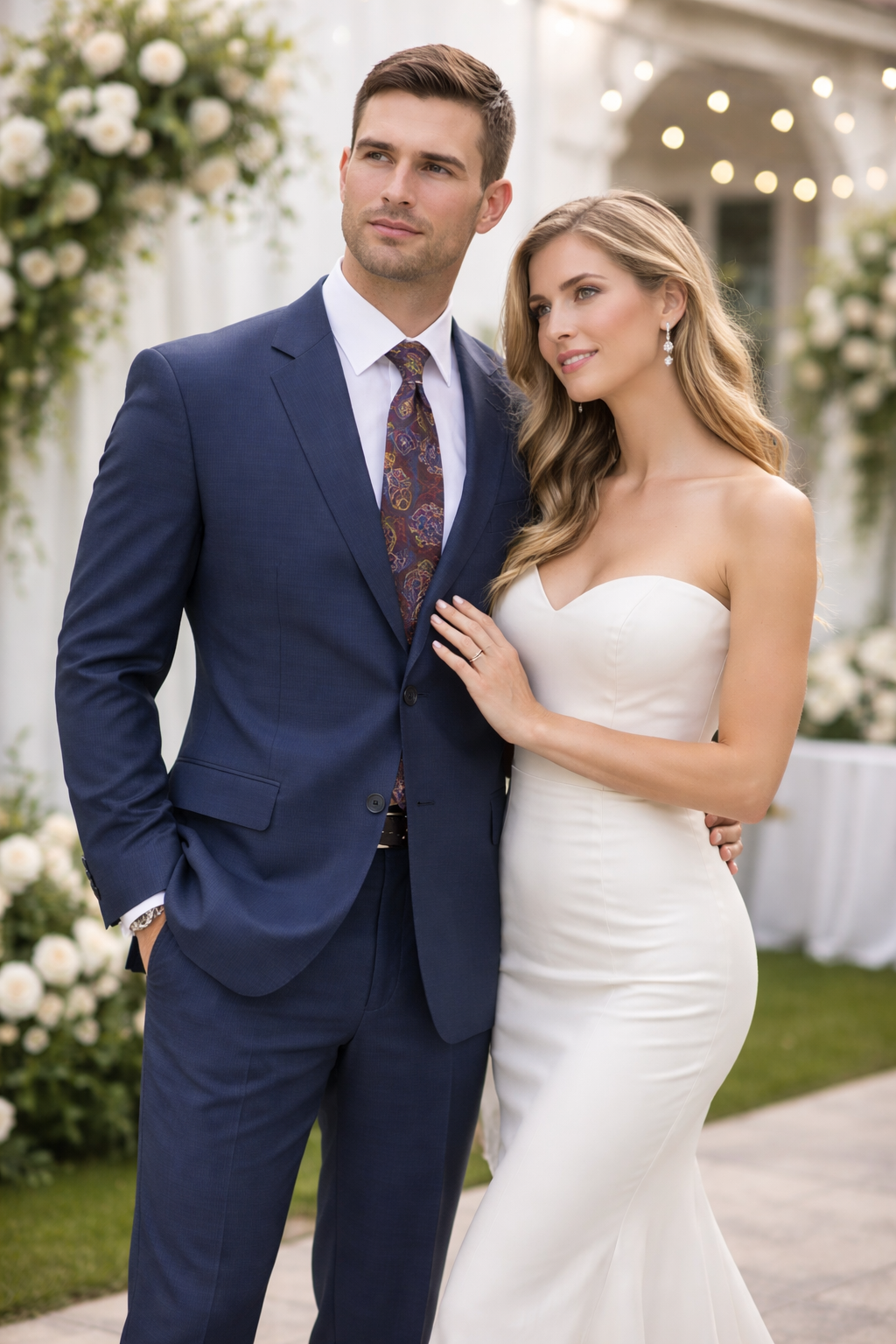 Mix And Match Suits Men's 2 Button Portly Fit Blue Plaid Pattern With Overcheck Suit Executive Fit Suit - Mens Portly Suit