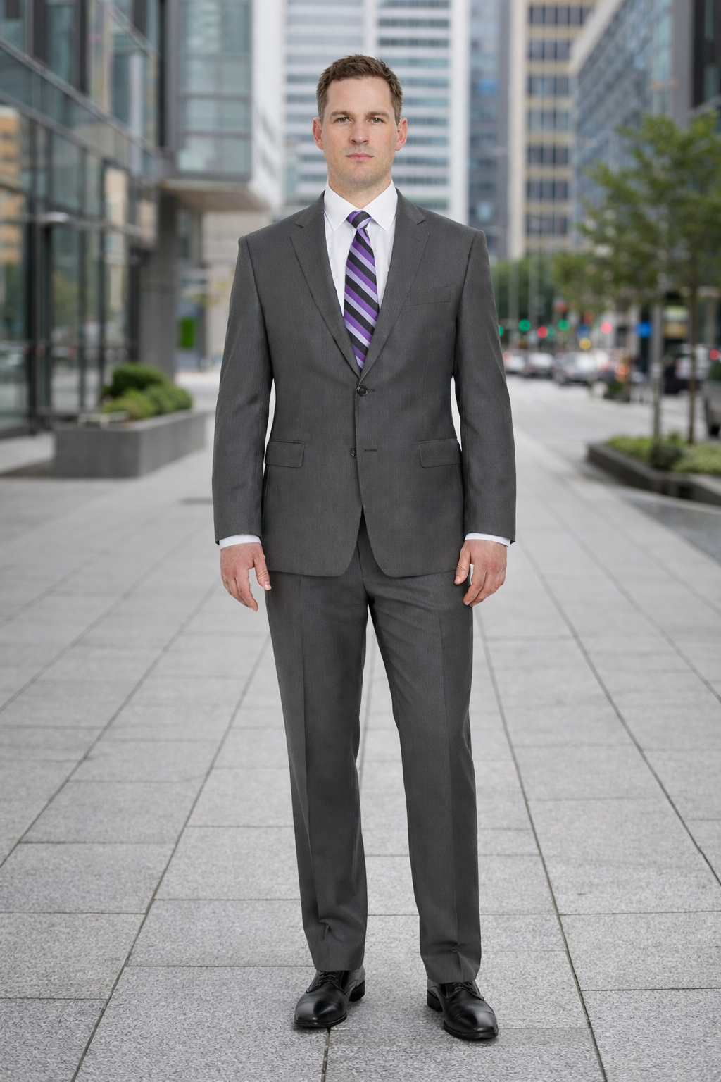 Mix And Match Suits Men's Portly Fit Charcoal Gray Solid 2 Button Super 130'S Suit - Options: Dark Grey Suit Executive Fit Suit - Mens Portly Suit