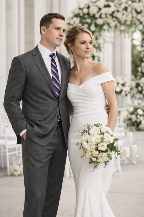 Mix And Match Suits Men's Portly Fit Charcoal Gray Solid 2 Button Super 130'S Suit - Options: Dark Grey Suit Executive Fit Suit - Mens Portly Suit