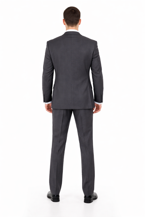 Mix And Match Suits Men's Two Button Fully Lined Portly Fit Gray Plaid With Blue Overcheck Suit Executive Fit Suit - Mens Portly Suit