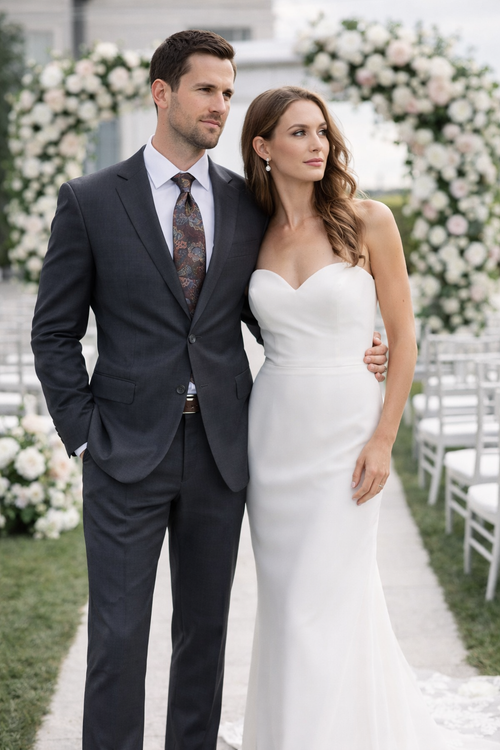 Mix And Match Suits Men's Two Button Fully Lined Portly Fit Gray Plaid With Blue Overcheck Suit Executive Fit Suit - Mens Portly Suit