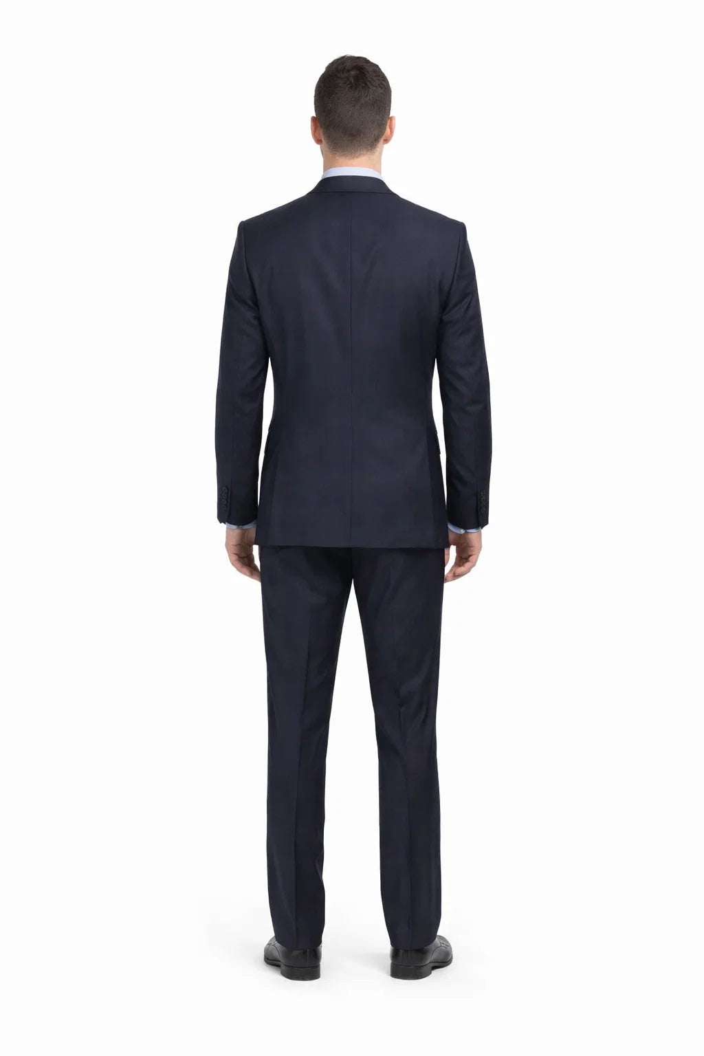 Mix And Match Suits Men's Two Button Portly Solid Dark Navy Blue Suit For Men Super 140'S Suit Executive Fit Suit - Mens Portly Suit