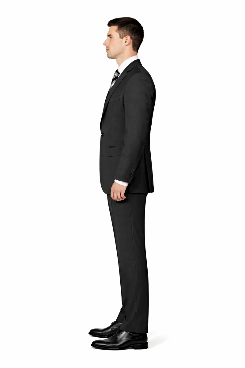 Mix and Match Suits Solid Black Quality Suit Separates, Total Comfort Any Size Jacket&Any Size Pants