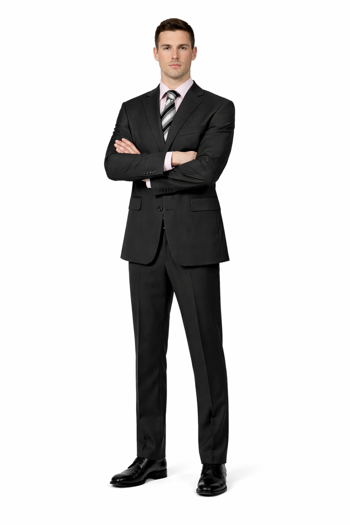 Mix and Match Suits Solid Black Quality Suit Separates, Total Comfort Any Size Jacket&Any Size Pants