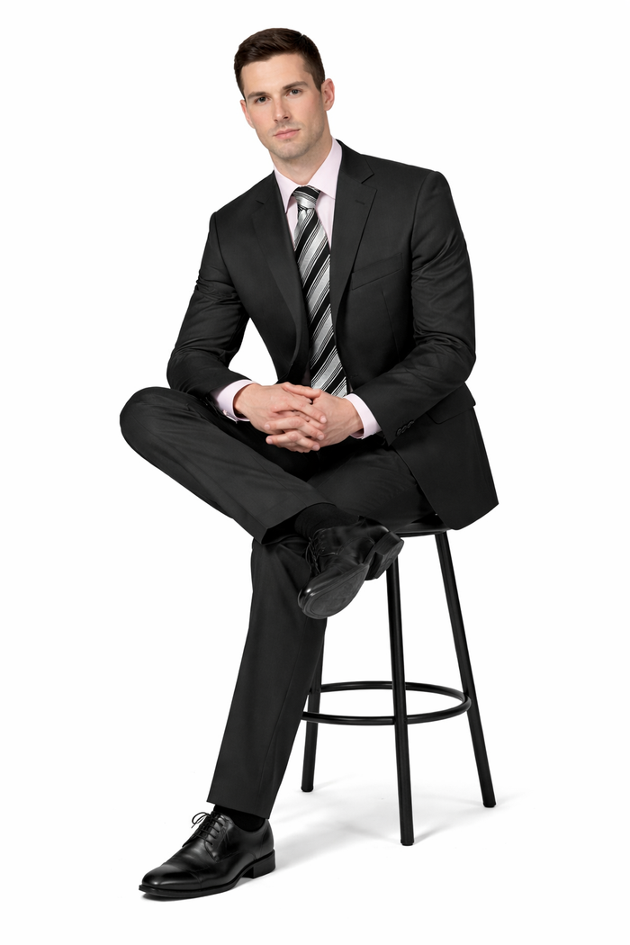 Mix and Match Suits Solid Black Quality Suit Separates, Total Comfort Any Size Jacket&Any Size Pants