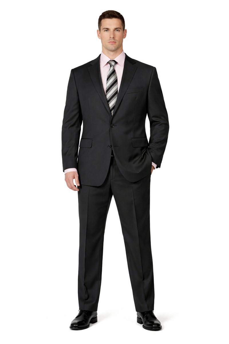 Mix and Match Suits Solid Black Quality Suit Separates, Total Comfort Any Size Jacket&Any Size Pants