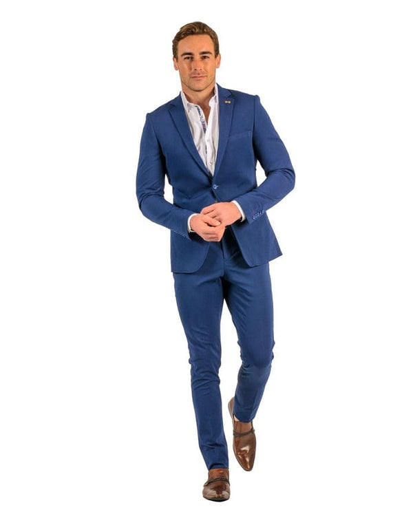 Gianni Testi Ultra Slim Suit - Stretch Fabric Suit - Mens Stretchy Suit - Navy Suit