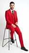 Men’s Red 3 Piece Suit with Jacket, Vest and Pants, Formal Wedding Prom Dress Suit