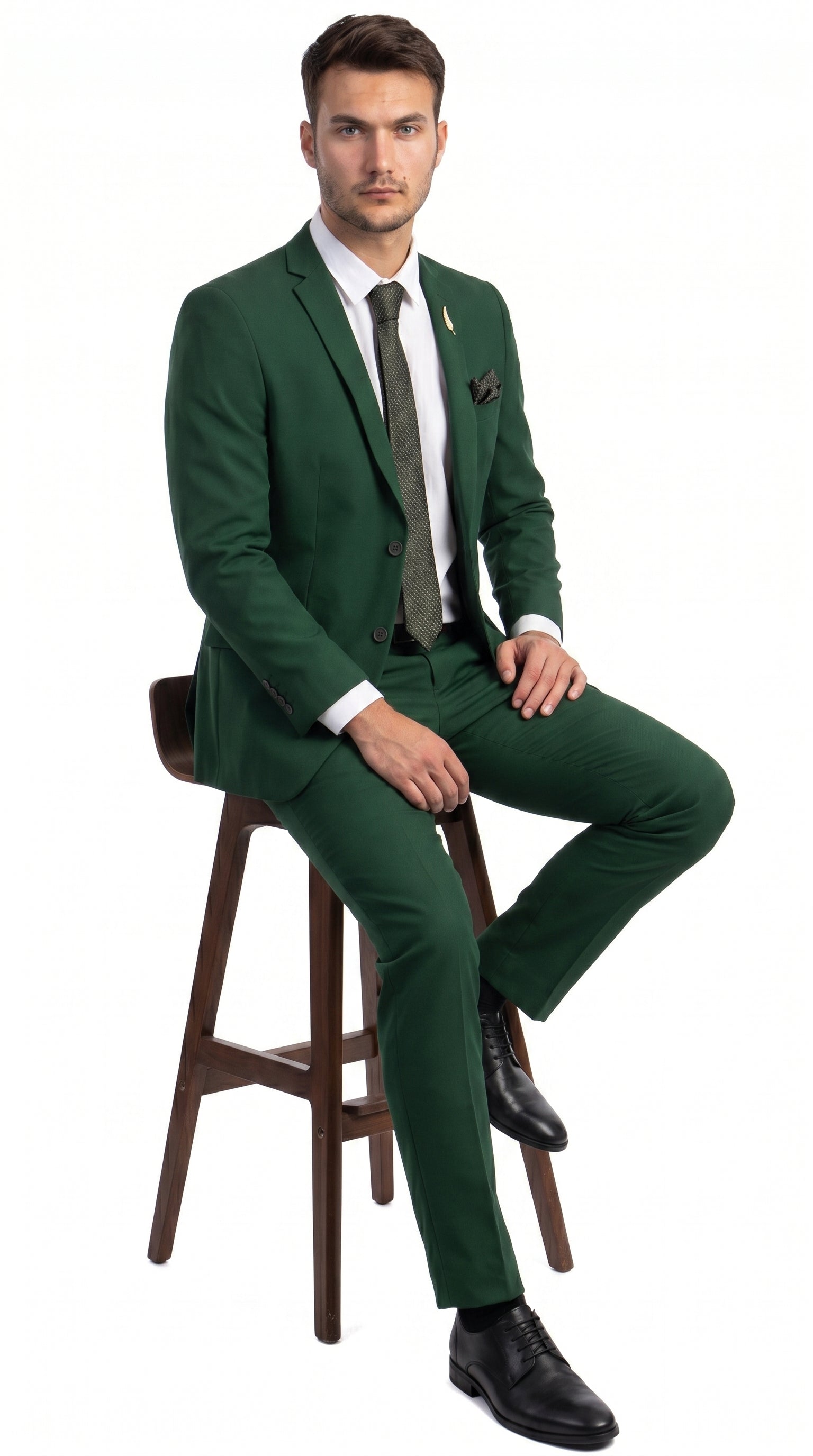 Men’s Emerald Green Slim Fit Wedding Suit, Groom and Groomsmen Formal Dress Suit