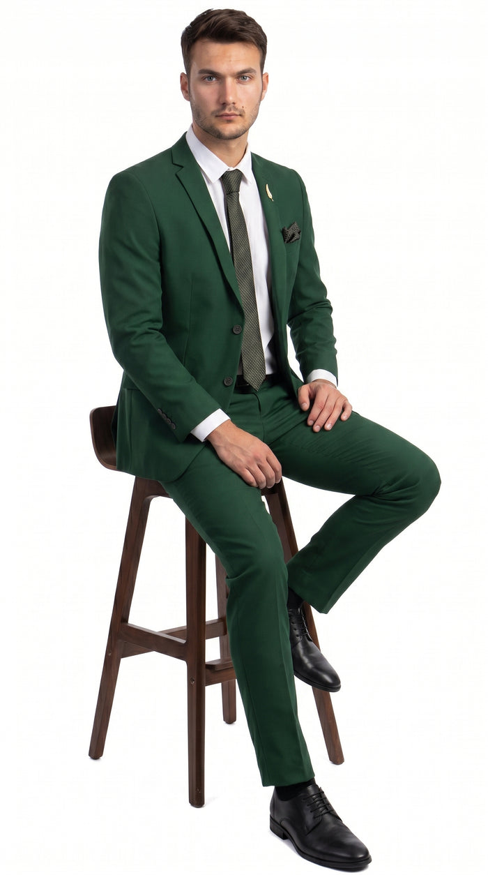 Men’s Emerald Green Slim Fit Wedding Suit, Groom and Groomsmen Formal Dress Suit