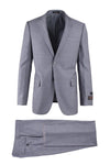 Tiglio Italian Suit - Real Wool Fabric Super 150's Novello Light Gray, Modern Fit Suit in Color Light Gray